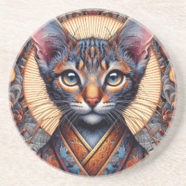 Regal Mythic verzierte Fantasy-Katze Getränkeuntersetzer
