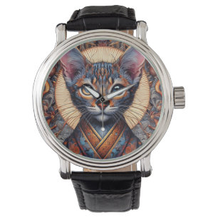 Regal Mythic verzierte Fantasy-Katzen-Planer Armbanduhr