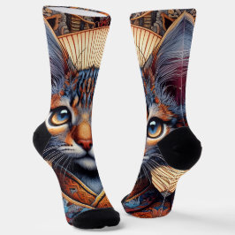 Regal Mythic verzierte Fantasy-Katzen-Planer Socken