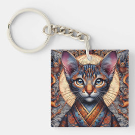 Regal Mythic verzierter Fantasy-Katzen-Planer Schlüsselanhänger