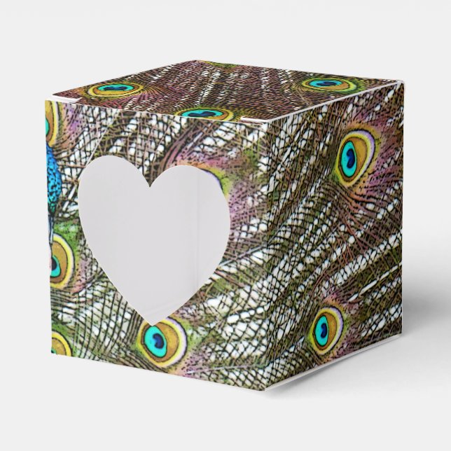 Regal Peacock Bird mit Plumage auf Anzeige Geschenkschachtel (Vorderseite)
