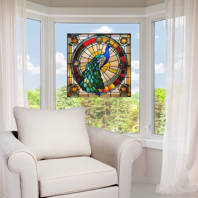 Regal Peacock-Imitate aus festem Glas Fensteraufkleber (Von Creator hochgeladen)