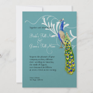 Regal Peacock & Swirls Faire-part de mariage