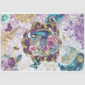 Regal Peacock Viktorianisch Ephemera Decoupage Pap Seidenpapier