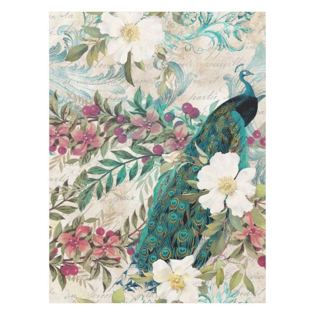 Regal Peacocks Peacock Tablecloth Tischdecke (Vorderseite)