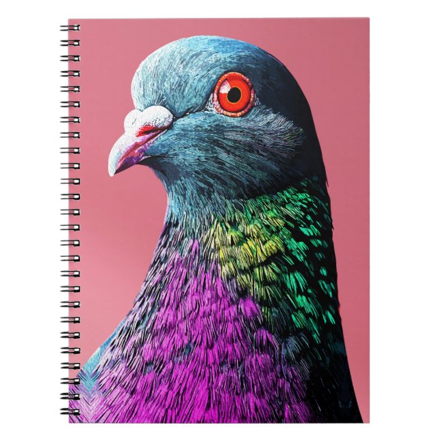 Regal Pigeon Majesty Vivid Realistisches Vogelport Notizblock (Vorderseite)
