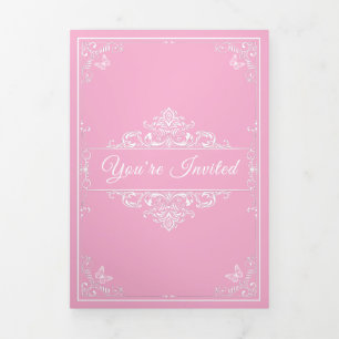 Regal Pink Quinceañera - Einladungen für kundenspe