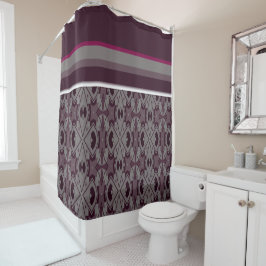 Regal Plum Echos: Moderner Gemusterter Duschvorhan Duschvorhang