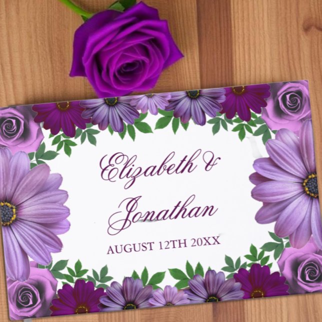 Regal Purple Floral Wedding Gästebuch (Von Creator hochgeladen)