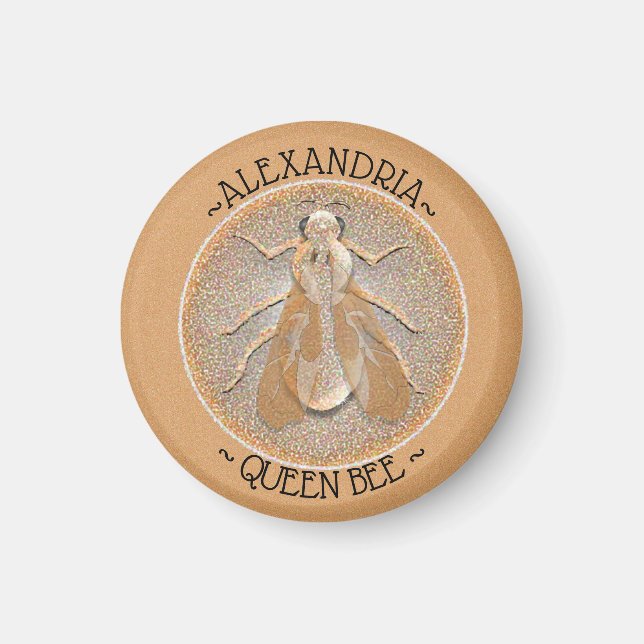 Regal Queen Bee HoneyBee Hummel Biene Kupfermünze Magnet (Vorne)