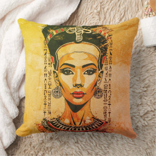 Regal Queen of Egypt - Moderne Neo-Pharao Art Kissen