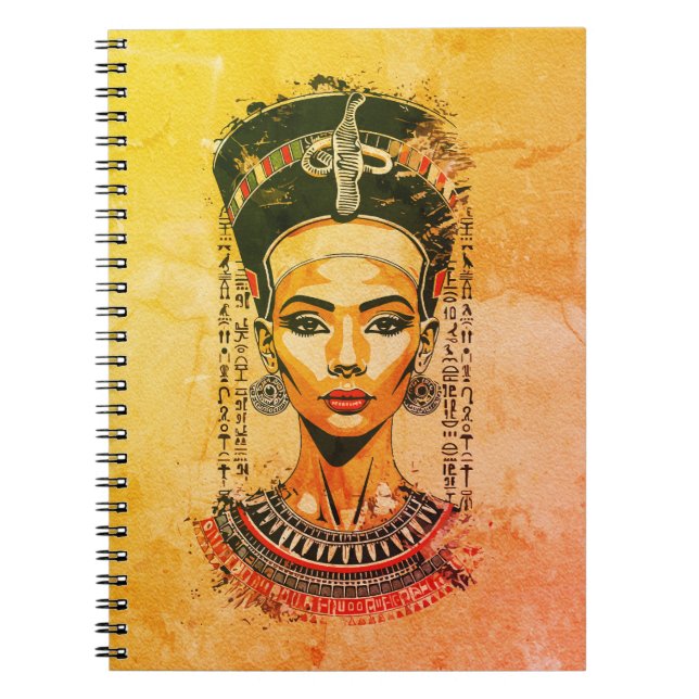 Regal Queen of Egypt - Moderne Neo-Pharao Art Notizblock (Vorderseite)