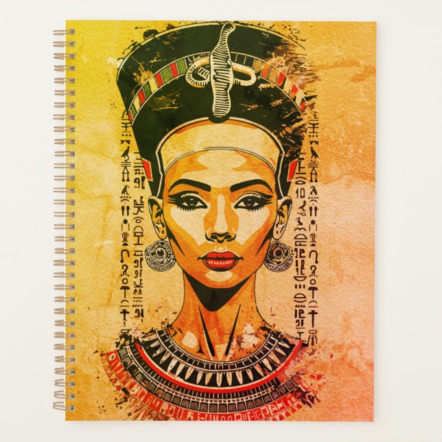 Regal Queen of Egypt - Moderne Neo-Pharao Art Planer (Vorderseite)