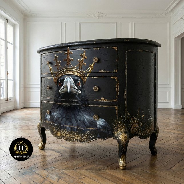 Regal Raven Royalty Gothic Crown Decoupage Seidenpapier (Von Creator hochgeladen)