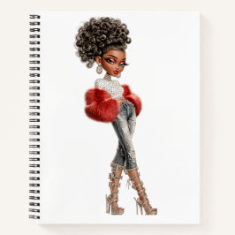 Regal Red Glam Girl Spiralblock Notizbuch
