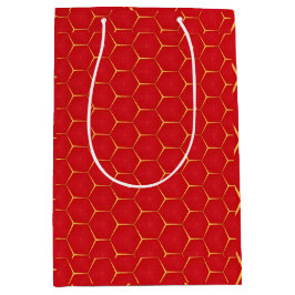 Regal Red & Gold Luxury Gemustert Mittlere Geschenktüte