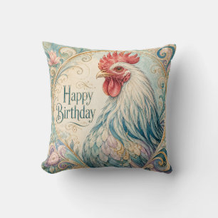 Regal Rooster Geburtstagsflor Kissen