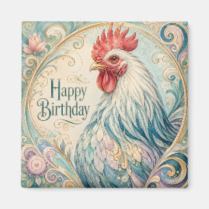 Regal Rooster Geburtstagsflor Magnet