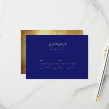 Regal Royal Blue & Gold Mariage ethnique RSVP