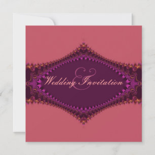 Regal Royal Fuchsien-Lace-Hochzeits-Einladung Einladung