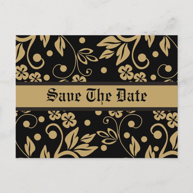 Regal Save the Date Postkarten (Vorderseite)