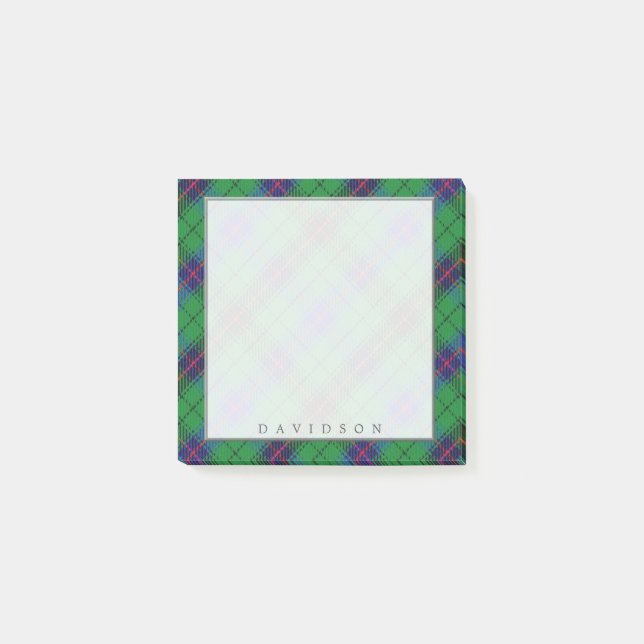 Regal Scottish Clan Davidson Tartan Post-it Klebezettel (Vorderseite)