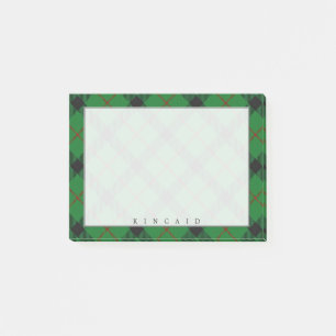 Regal Scottish Clan Kincaid Tartan Post-it Klebezettel