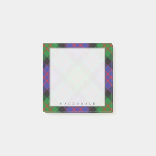 Regal Scottish Clan MacDonald Tartan Post-it Klebezettel