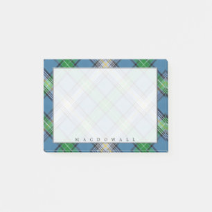 Regal Scottish Clan MacDowall Tartan Post-it Klebezettel