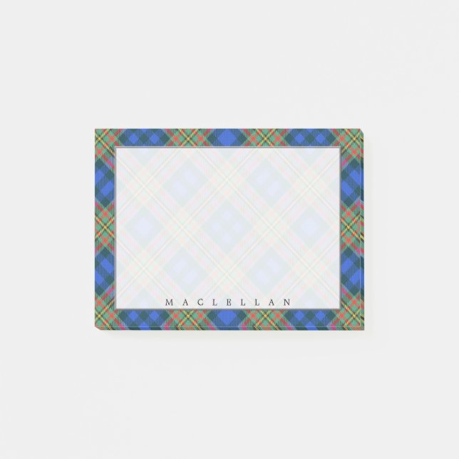 Regal Scottish Clan MacLellan Tartan Post-it Klebezettel (Vorderseite)