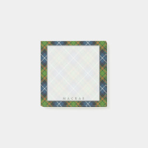 Regal Scottish Clan MacRae Tartan Post-it Klebezettel