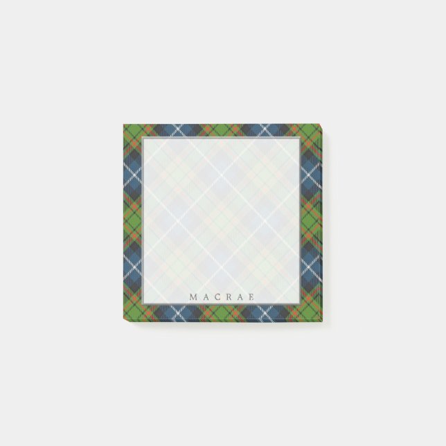 Regal Scottish Clan MacRae Tartan Post-it Klebezettel (Vorderseite)