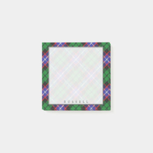 Regal Scottish Clan Russell Tartan Post-it Klebezettel