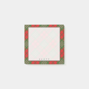 Regal Scottish Clan Scott Tartan Post-it Klebezettel