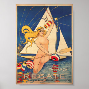Regal, Segeln, Italien, Art Nouveau Poster
