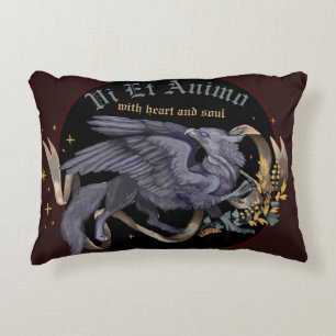 Regal Silver Griffin Accent Pillow Dekokissen