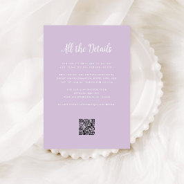 Regal Soft Lavender | Hochzeitdetails QR Code Begleitkarte