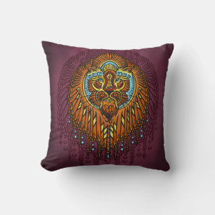 Regal Spirit Lion Verziertes Stammes Mandala Roa Kissen