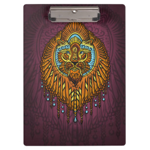 Regal Spirit Lion   Verziertes Stammes Mandala Roa Klemmbrett