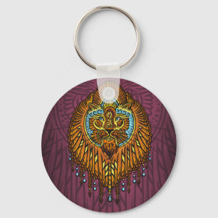 Regal Spirit Lion   Verziertes Stammes Mandala Roa Schlüsselanhänger