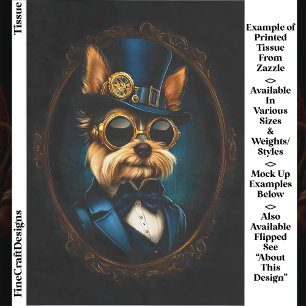 Regal Steampunk Yorkshire Terrier EF4R Dekoupage Seidenpapier