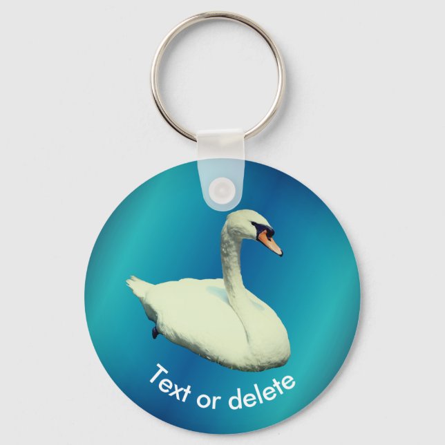 Regal Swan Wildlife Animal Personalized Schlüsselanhänger (Vorderseite)