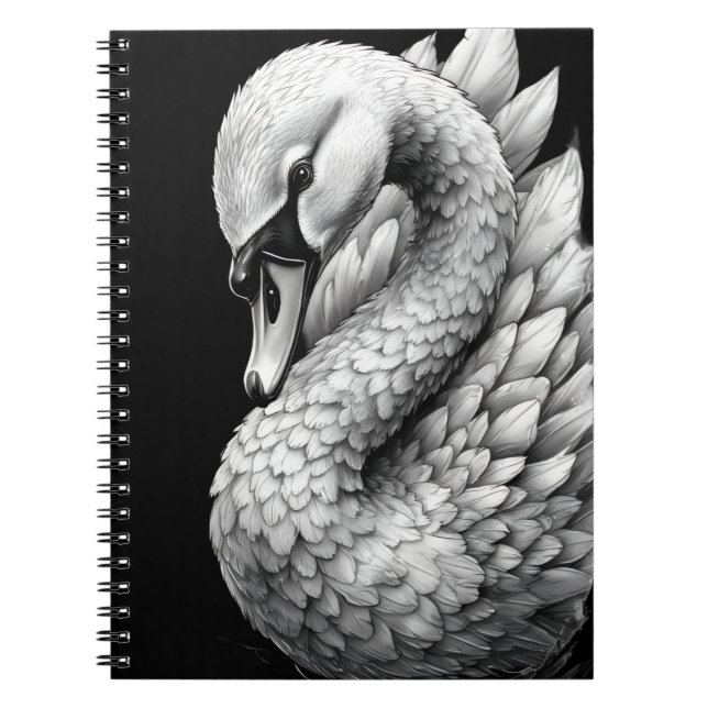 "Regal the White Swan" Spiral Notebook Notizblock (Vorderseite)