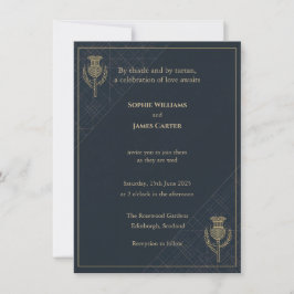 Regal Thistle & Tartan Scottish Wedding Einladung