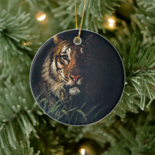 Regal Tiger Gaze - Ornement d'Art Rétro