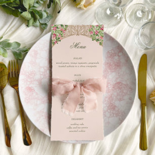 Regal-Türen Elegante Faux-Folie Hochzeit Menükarte