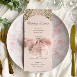 Regal-Türen Elegante Faux-Folie Hochzeit Programm