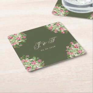 Regal-Türen Elegante Faux-Folie Hochzeit Rechteckiger Pappuntersetzer