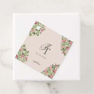 Regal-Türen Elegante Florale Hochzeit Geschenkanhänger