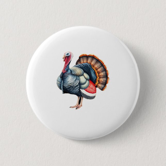 Regal Turkey Display Art Classic T - Shirt Button (Vorderseite)